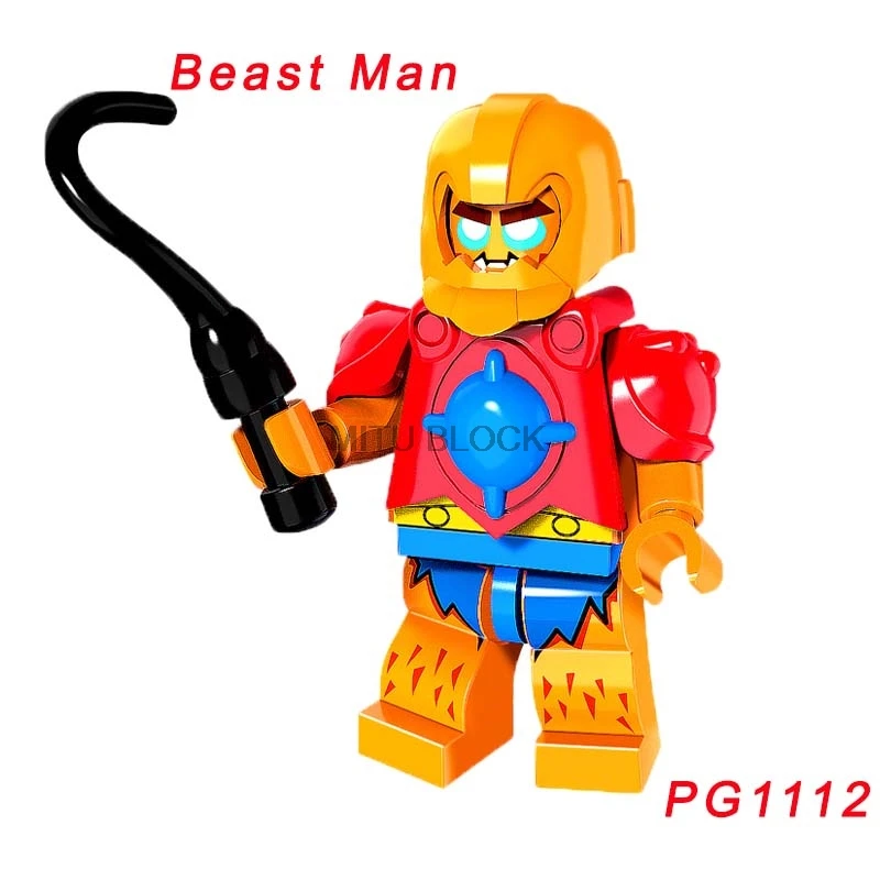 pg1112 Супергерои он-человек Мастерс строительные блоки Skeletor Ramman Trapjaw Clawfl Beastman Manaface He Man фигурки - Цвет: pg1112