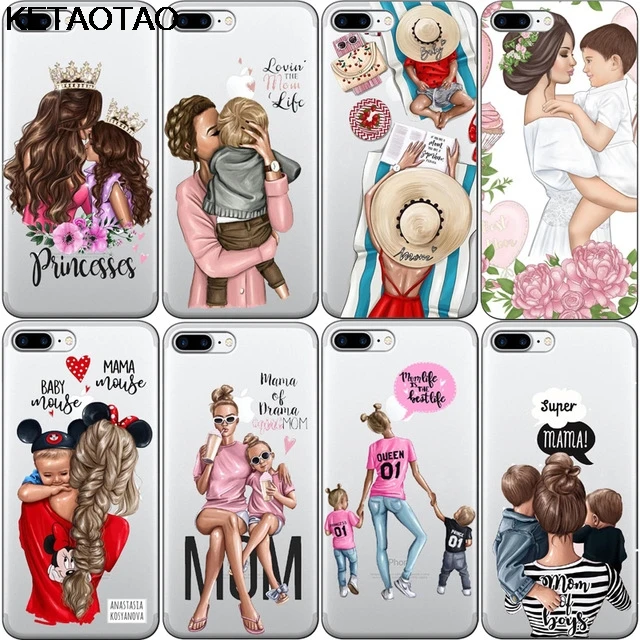 KETAOTAO/черные и коричневые чехлы для телефонов маленьких мам девочек iPhone 5S 6S 7 8 Plus XR