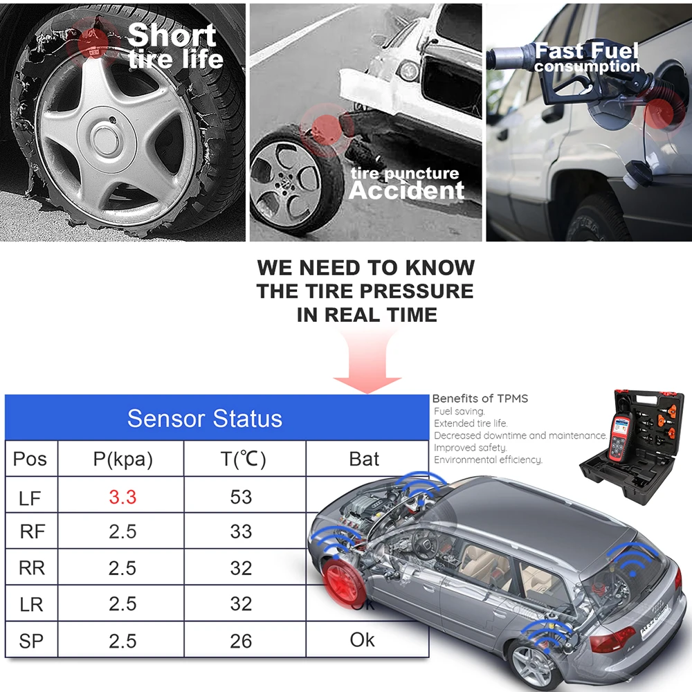 Autel MaxiTPMS TS501 TPMS датчики давления в шинах активировать и инструмент для декодирования системы контроля давления в шинах tpms диагностические инструменты