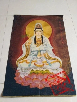 

Make Old Brocade Embroidery Paintings In Imitation Of The Ancients (The Image Of Ruyi Guanyin Bodhisattva)