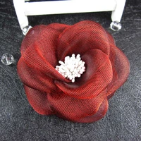 6pcslot newest style net rose flower corsage brooch woman hair decorations brooch wedding party hair clip bridal wedding