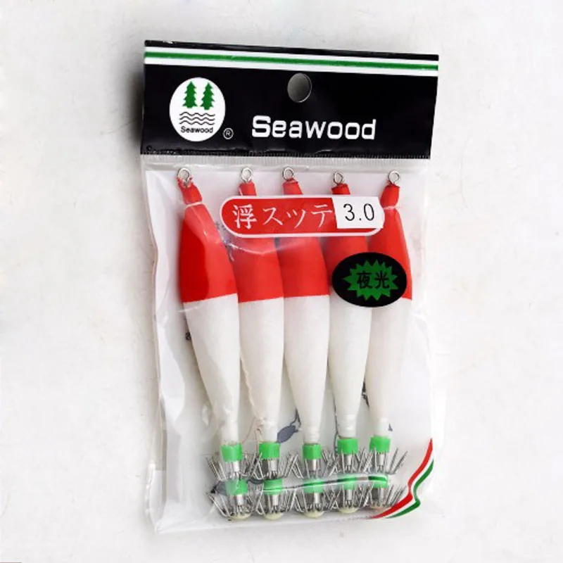25 шт. прикормы Squid джиг световой креветки приманки рыболовные снасти Pesca 10 5 см 6 3 г
