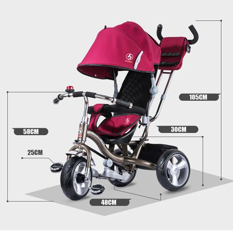 Детский трехколесный велосипед BOSO EVA колесо для детей 8 месяце5-летнего возраста