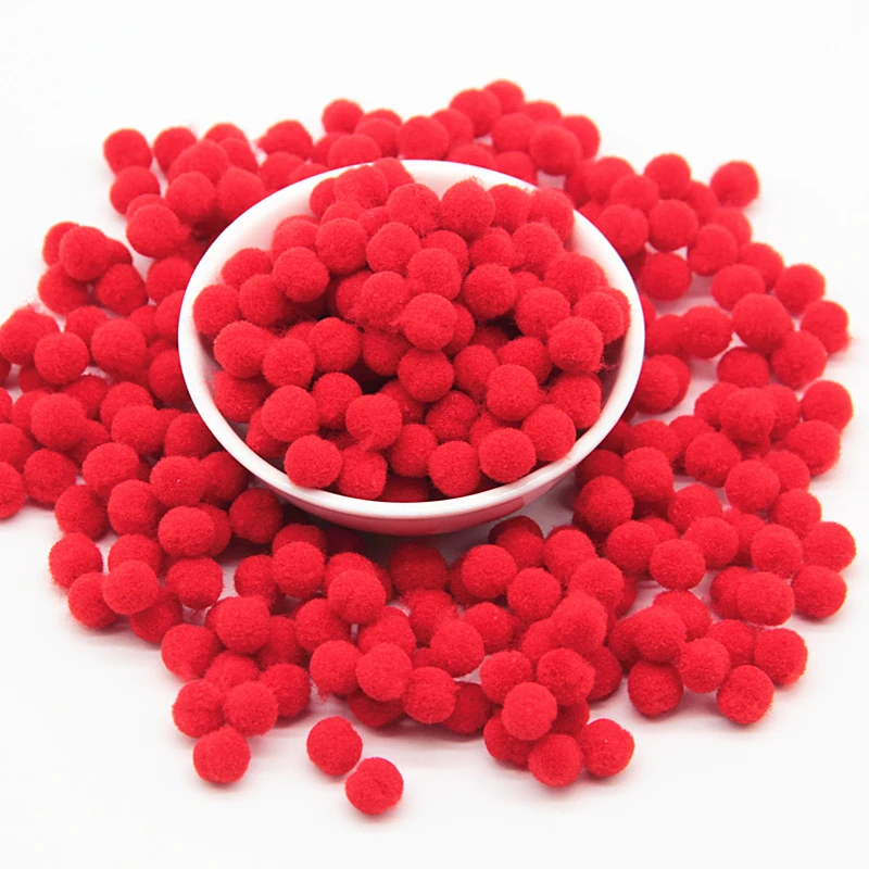 8mm 20g Красный верх: помпоны-8/10/15/20/25/30 мм, с помпонами, шарик ручной работы DIY мягкий помпон Свадебные домашней швейной на ткани аксессуары 20g - Цвет: 8mm 20g