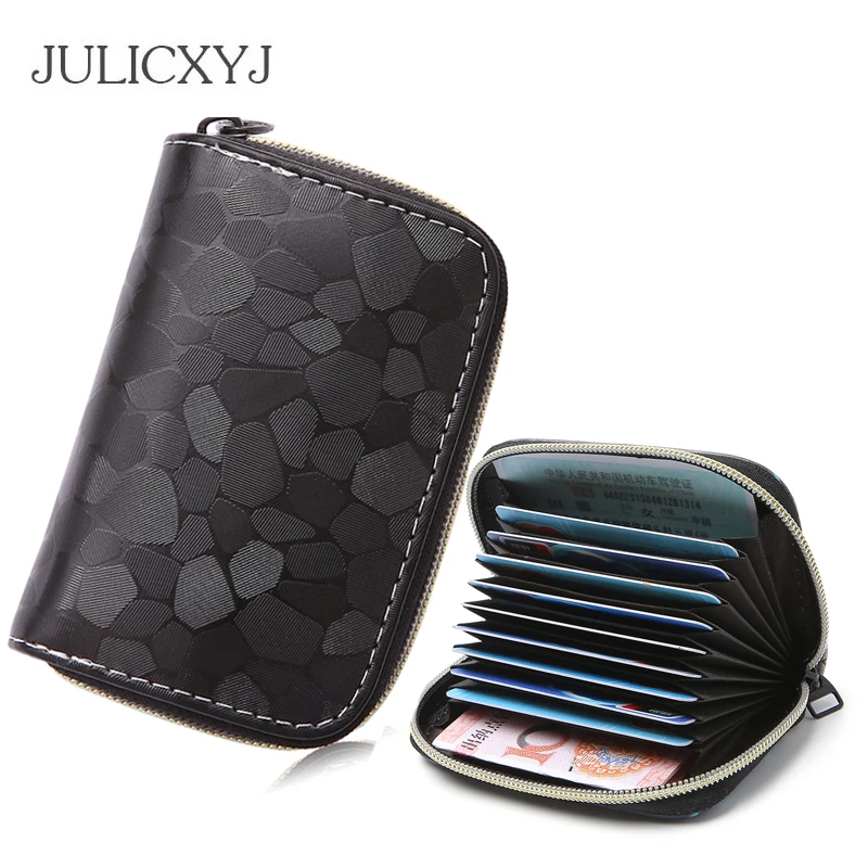 

JULICXYJ Brand Men's Women's Card Bags Cover On The Passport Visiting Cards ID Credit Zipper New Card Holder Bag Case Box Pocket