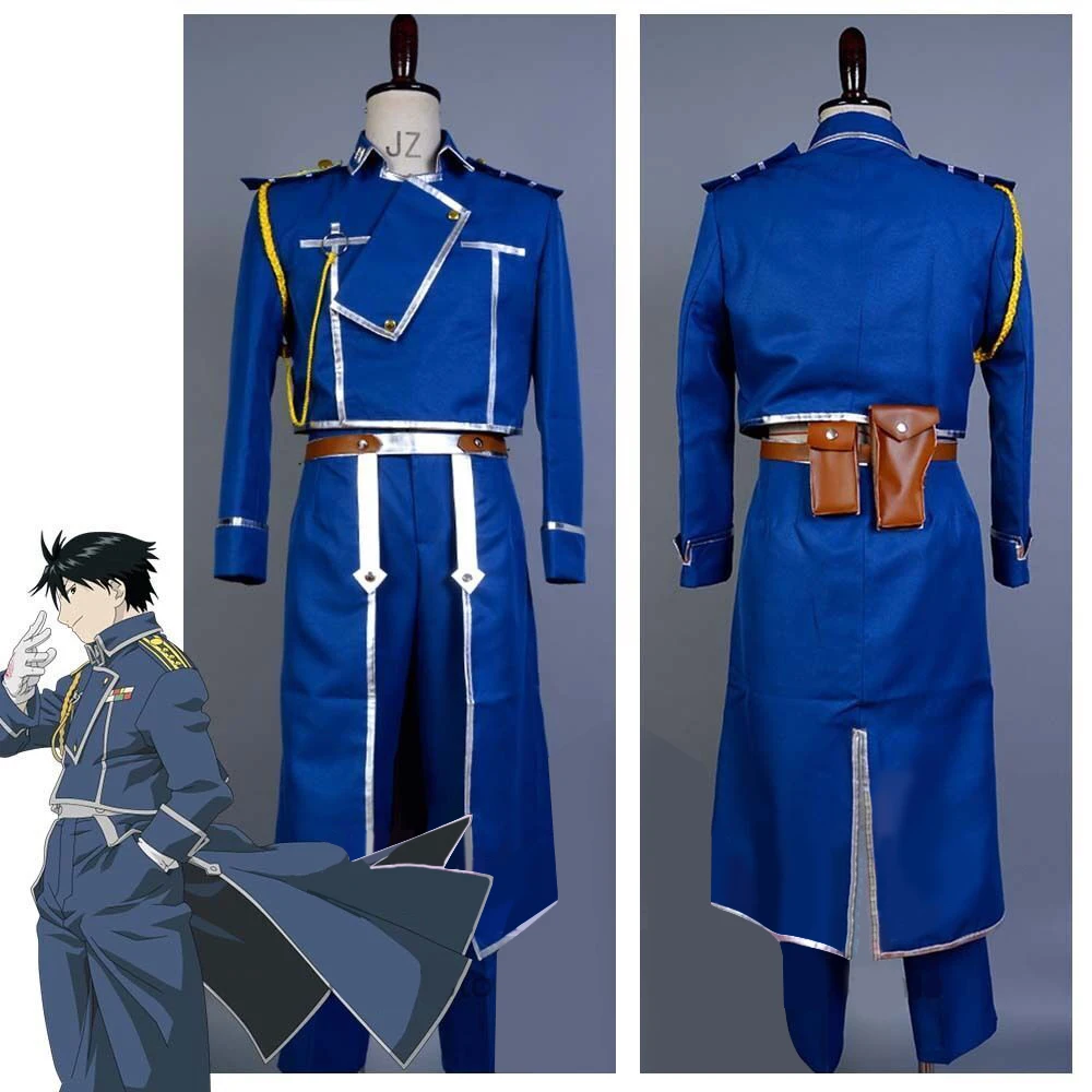 Цельнометаллический костюм алхимика для косплея Roy Mustang Униформа пальто