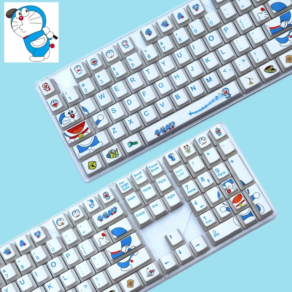 Doraemon 108 ключ Вишневый профиль PBT толстый keycap краситель-сублимированный Cherry MX Переключатель Keycap механическая клавиатура keycap