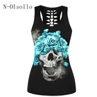 Спортивные топы, женские летние безрукавки для фитнеса, 2017 новые узоры, без рукавов, бандаж, 3D, синяя, с рисунком в виде шарфа