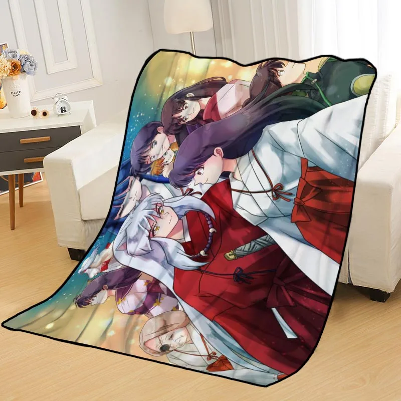 Personalized Blankets Custom InuYasha Blankets for Beds Soft DIY Your Picture Decoration Bedroom Throw Travel Blanket