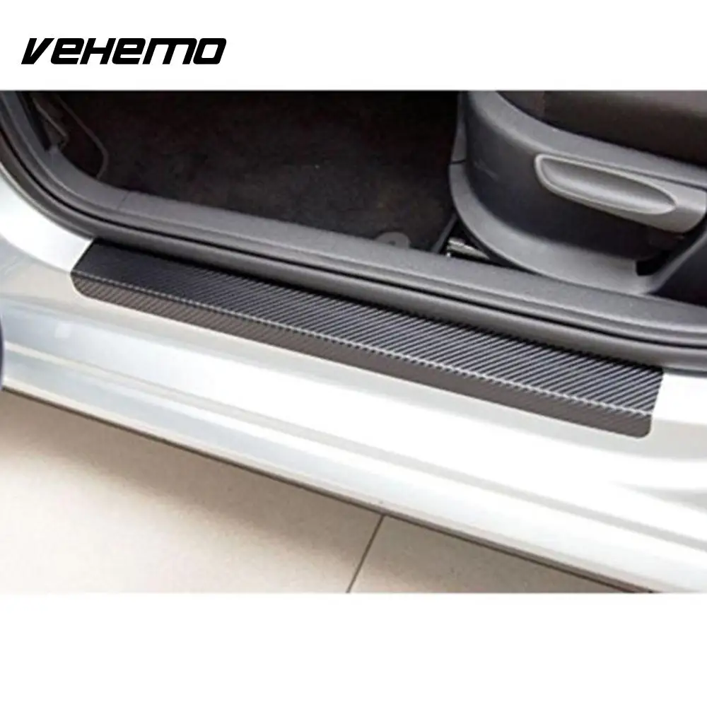Vehemo черный/красный углеродного волокна Стикеры потертости полоса Pad Anti-Kick