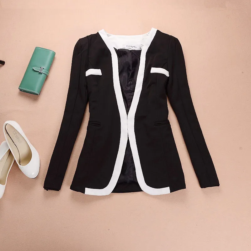 Черный и белый полосатый строчка тонкий дикий маленький костюм цвет