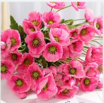 rose red 4 головки/ветка, цветы мака, шелк, искусственный Мак, длинный стебель, для дома, вечерние, украшение, Цветочная композиция, букеты подружки невесты - Цвет: rose red