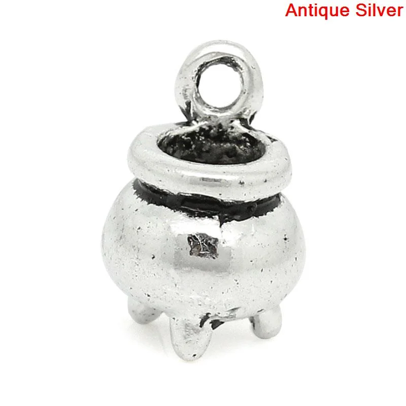 Doreen Box hot Charm подвески колдунья Котел чайник античное серебро 12 мм x 8 (4/8 &quotx 3/8&quot) 30