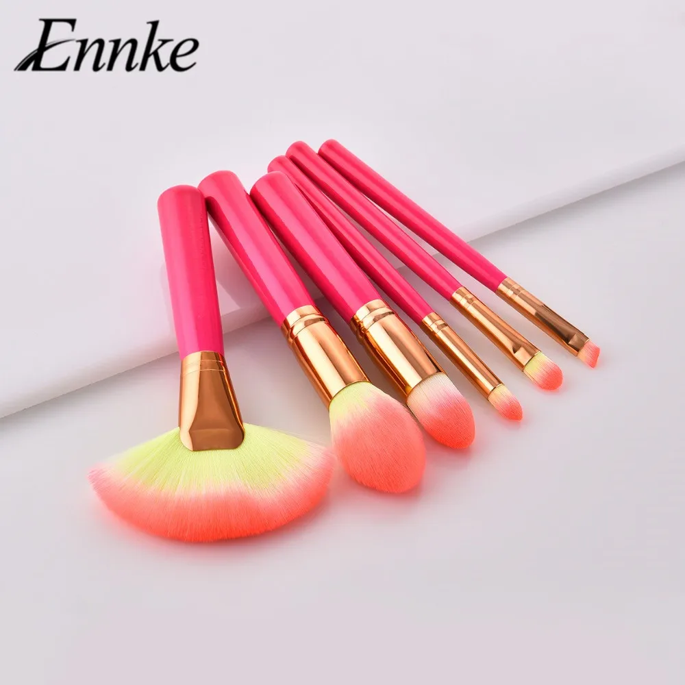 ENNKE 6 шт набор кистей для макияжа Лето pincel maquiagem Профессиональный completa ресницы