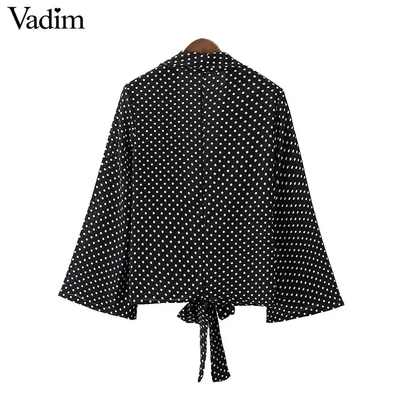 Vadim Женский блейзер в горошек зубчатый воротник длинный рукав галстук-бабочка