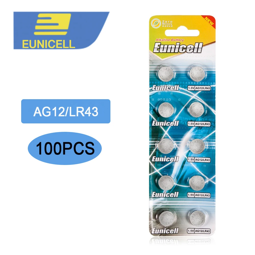 100 шт. AG12 LR43 SR43 260 386 1 5 V щелочные батареи часы Монета Кнопка батареи|button cell battery|button