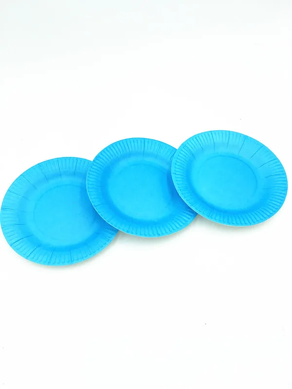 10 шт./лот красного и розового цвета для девочек однотонная бумажные тарелки дней