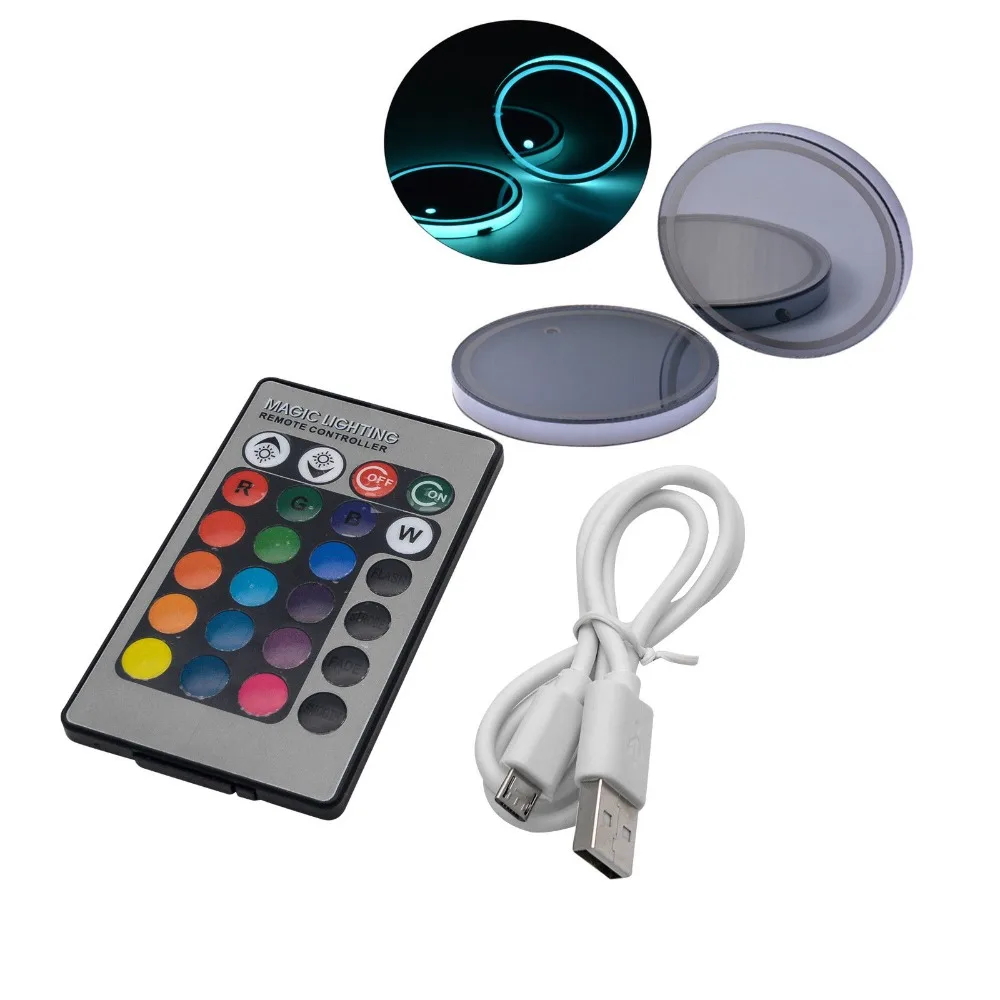2 шт. RGB светодиодный пульт дистанционного управления USB автомобильный интерьер