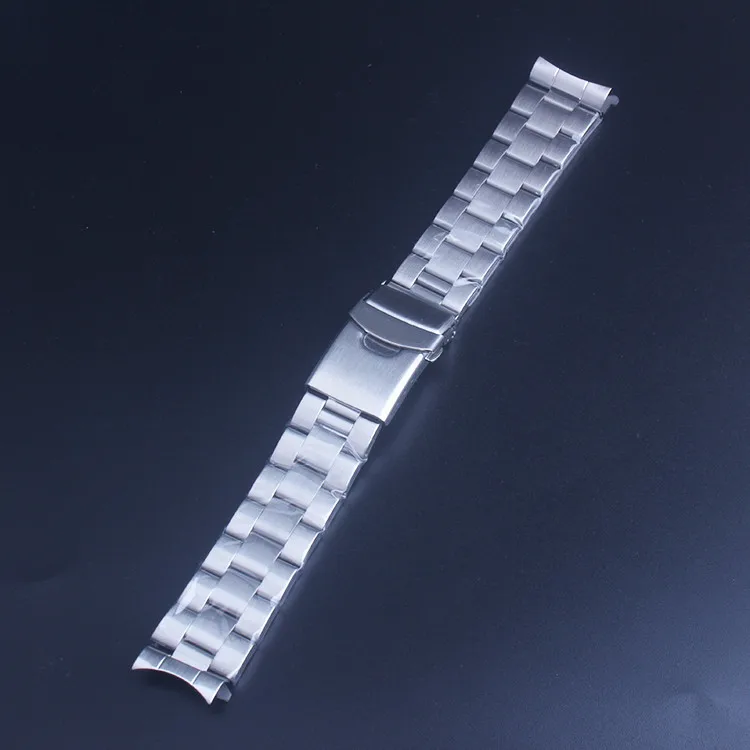 22 мм Серебряный с загнутым концом одноцветное заменой звеньев часы ремешок