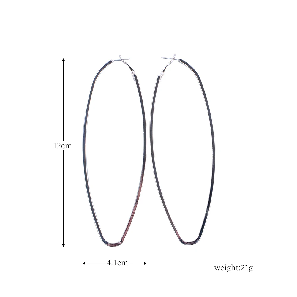Gold Silver Color Geometric shape Earrings Punk Hiphop Big Hollow Party Brincos for Fashion Women Jewelry | Украшения и