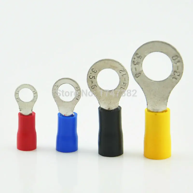 1000 шт. RV2 4 изолированный Кольцевой терминал Электрический обжимной разъем для