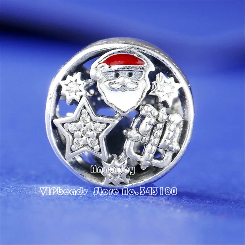 2017 Winter Release Sterling Silver Christmas Joy Mixed Enamel &amp Clear CZ Charm Beads Fit European Jewelry DIY Bracelets BE513 |
