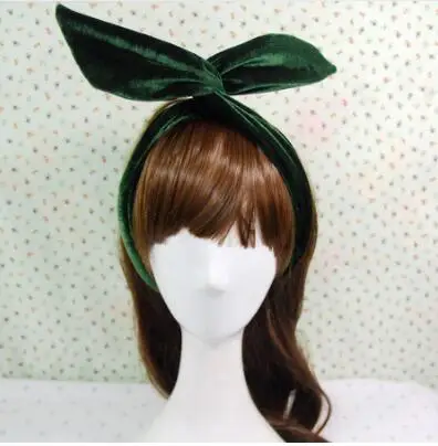 1шт Симпатичный бархатный ободок в виде кроличьих ушек проволока аксессуар для