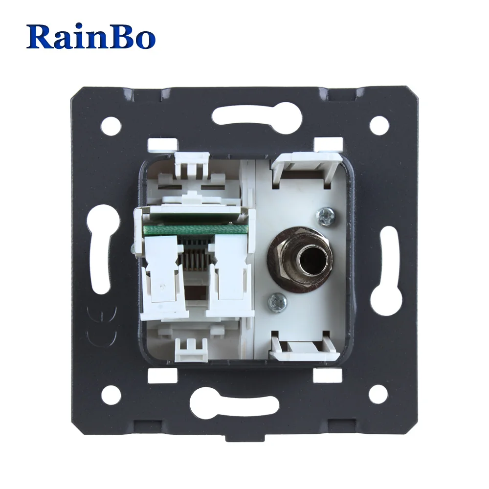 RainBo пластиковые материалы DIY-функция аксессуара-ключ для-спутниковая и компьютерная-розетка ЕС-стандарт A8SACOW/B