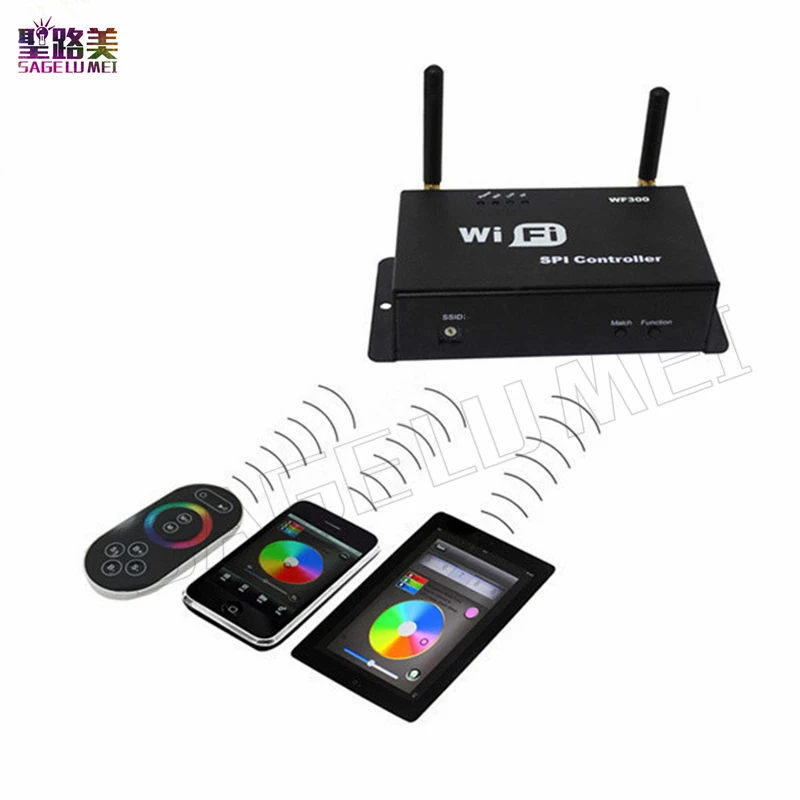 Лучшая цена 1 шт. WiFi 300 LPD6803 WS2811 WS2801 5050SMD Светодиодная лента RGB контроллер сенсорный