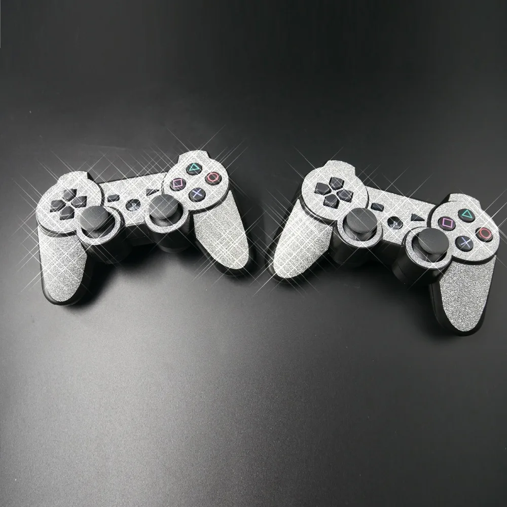 Блестящая серебряная блестящая наклейка для sony PS3 Slim playstation 3 Slim и 2 контроллера Skins наклейка s протектор