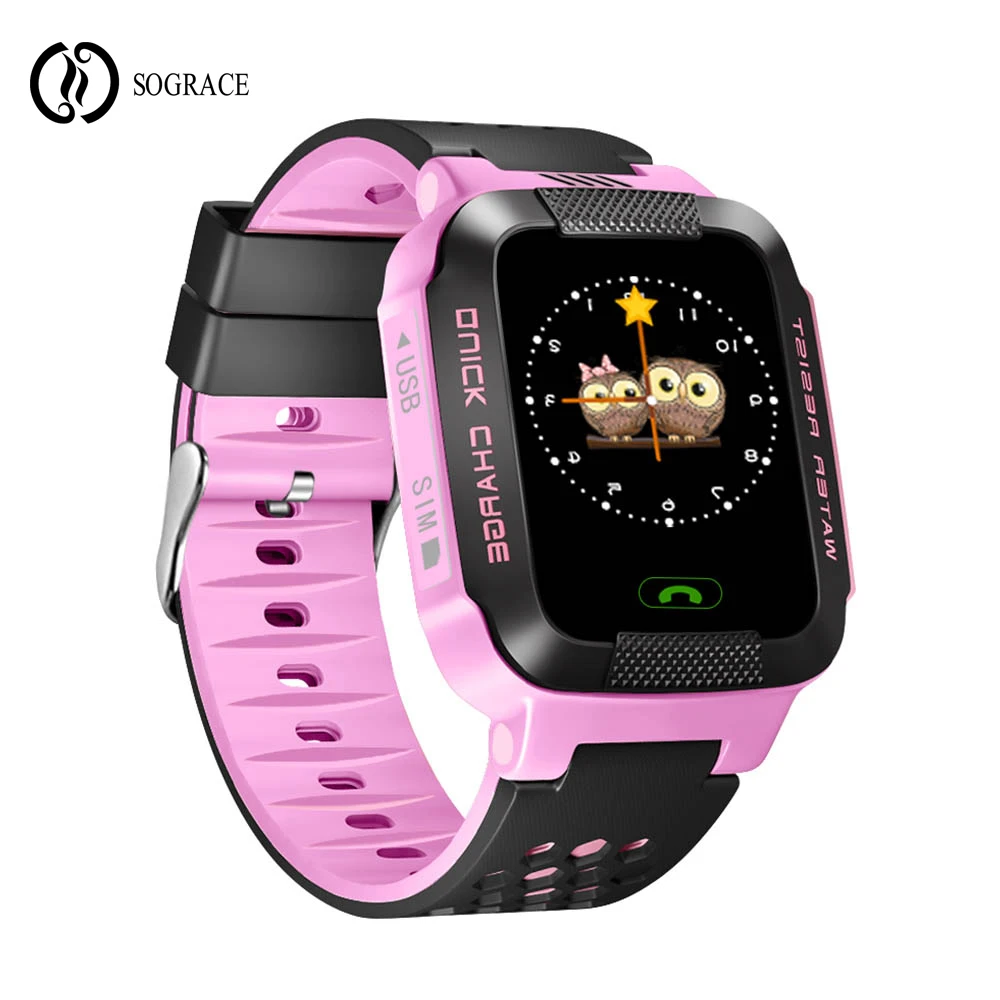 Детские умные часы Sograce Smart Watches Kids Gift Smartwatch SOS Gps для детей с возможностью телефонных звонков Relogio 2G GSM SIM Card для мальчиков и девочек.