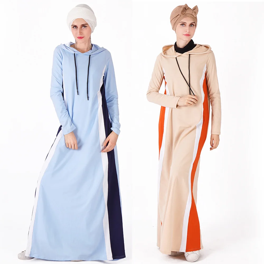 2019 Повседневная мусульманская юбка с капюшоном абайя летнее платье длинным