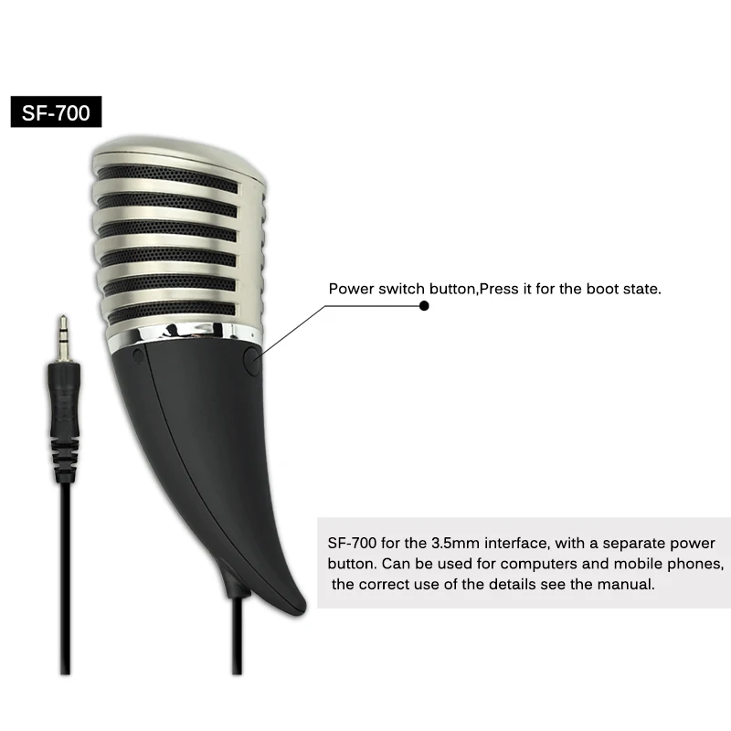 Профессиональный игровой конденсаторный микрофон для компьютера телефона 3 5