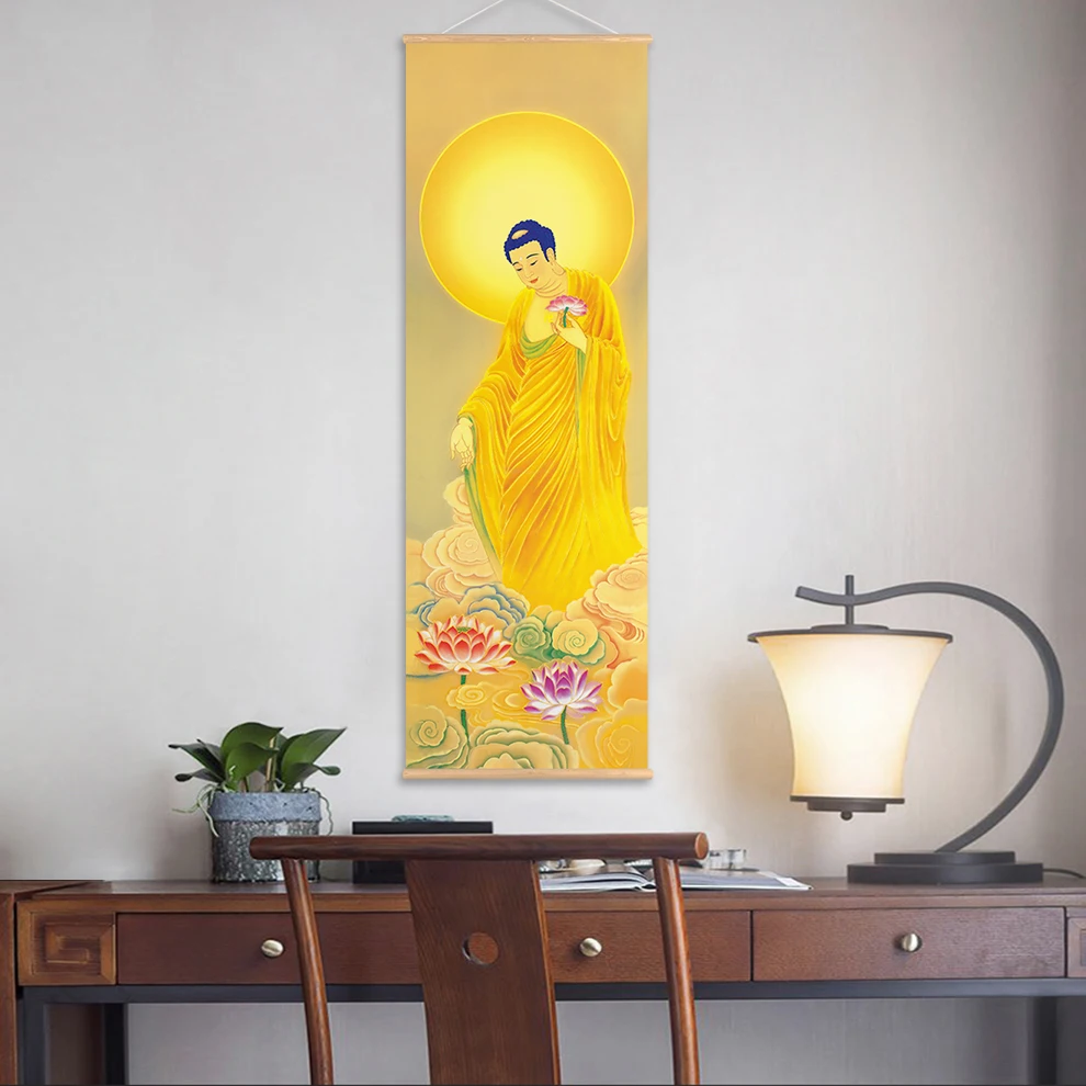 Настенное искусство Avalokitesvara Bodhisattva Thangka буддистская живопись с деревянной