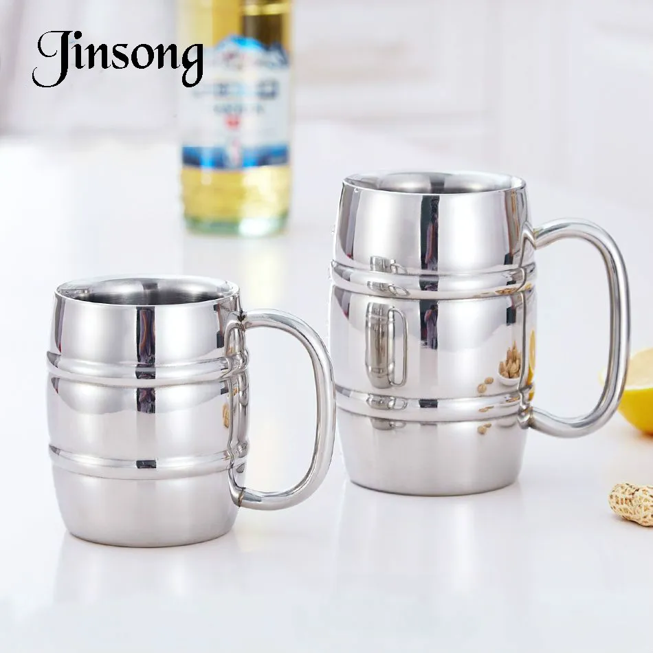 500 мл пивная кружка из нержавеющей стали двойная стенка Высококачественная