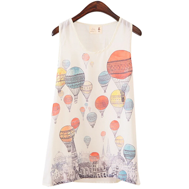 Новинка 2016 модные женские блузки Лидер продаж свободные шифоновые с животным