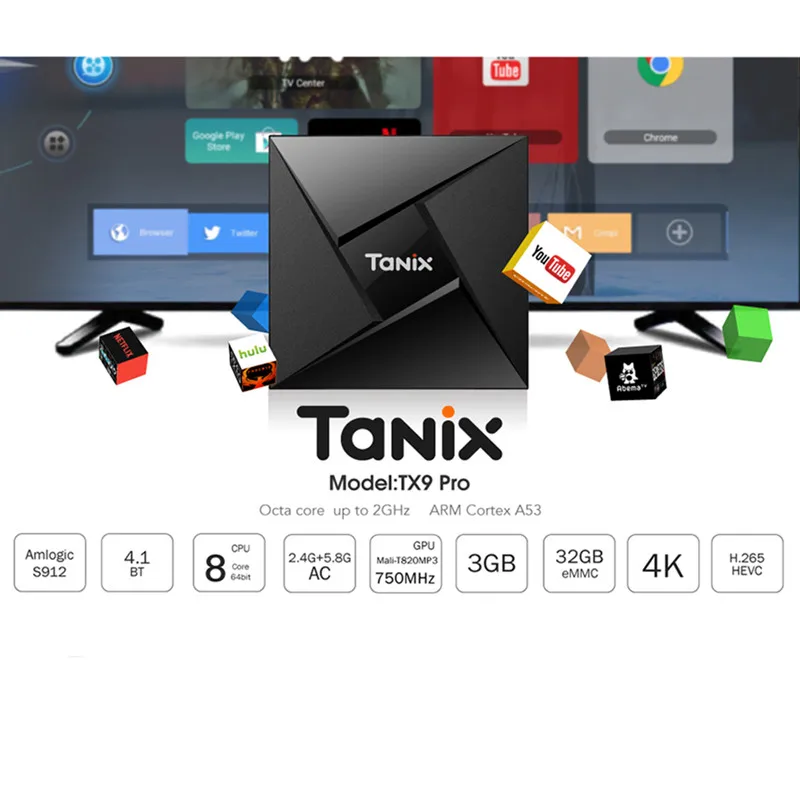 Новинка Tanix TX9 Pro Android 7 1 Smart tv Box Amlogic S912 Восьмиядерный процессор телеприставка Bluetooth