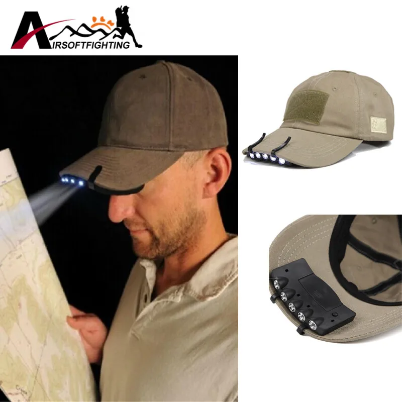 2pcs Bright 5 LED Hat Light Under the Brim Hunting Fishing Hands-free Headlamp with Two Lighting Modes Survival Kits | Спорт и