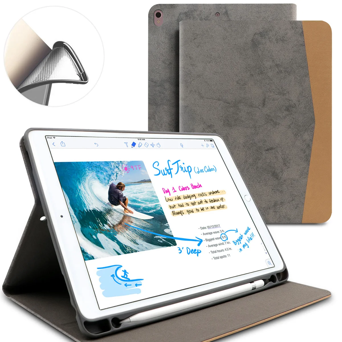 

Soft Case For iPad Pro 10.5 inch ( 2017 New ) PU Leather Smart Cover With Pencil Holder Auto Sleep/Wake For Apple iPad Pro 10.5"