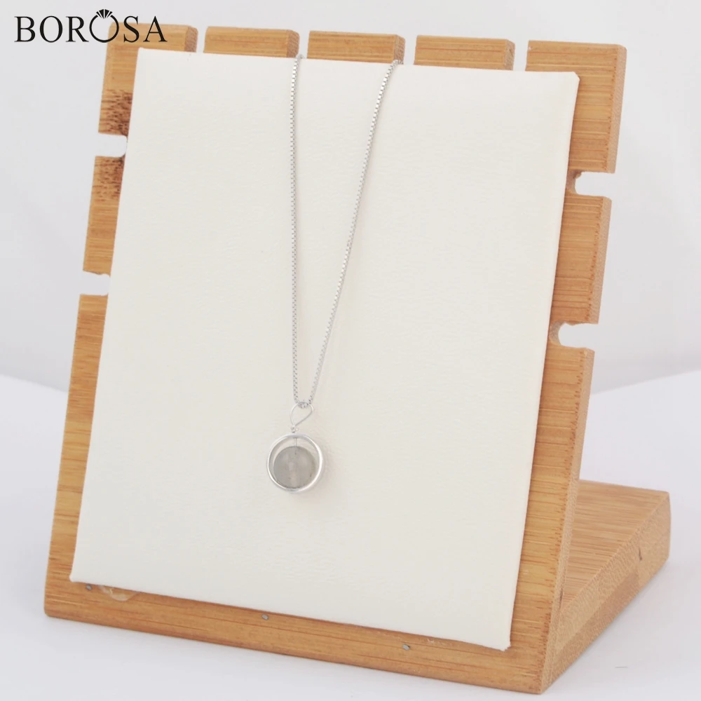 Ожерелье из натурального Лабрадорита круглое 8 мм 19 дюймов чистое серебро 92.5%