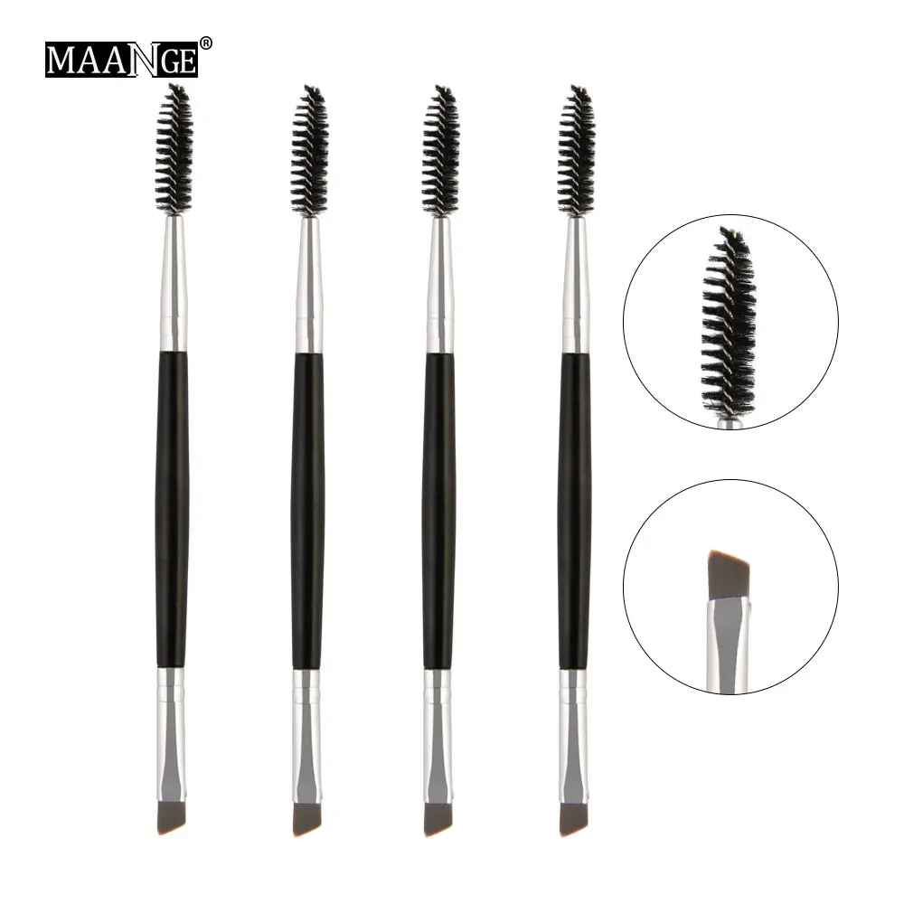 4 Pcs High Quality Double Ended Eye Makeup Brush Eyebrow Powder Eyelash Mascara Beauty Cosmetics Make Up Comb Tools | Красота и