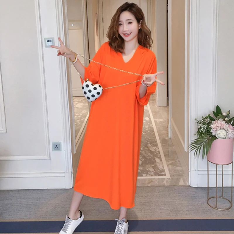 2019 Для женщин хлопковые Свободные Большой Размеры летнее платье с капюшоном