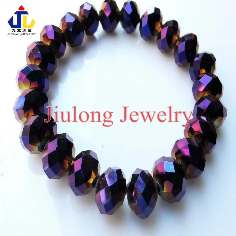Wholesale pave 10mm round Metallic purple crystal glass beads shamballa charm bracelet.fashion jewellery.Free shipping BC005 | Украшения и