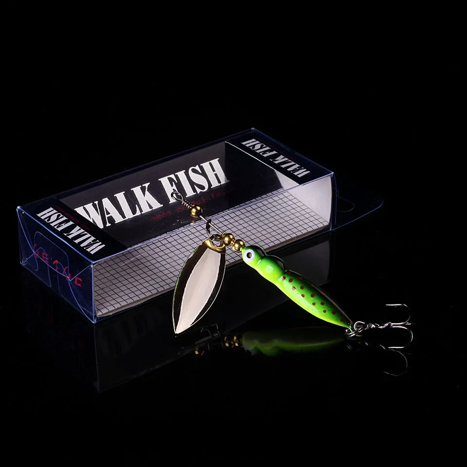 WALK FISH 1 шт. 9 см 14,4 г Спиннер приманки рыболовные приманки Спиннербейт форель металлическая ложка ива искусственная приманка Калтер рыболовные снасти - Цвет: B 2
