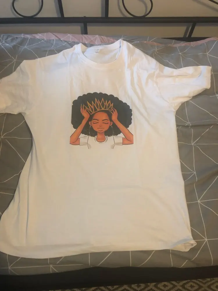 Женская одежда 2019 футболка в стиле Харадзюку С поппином меланина женская черная