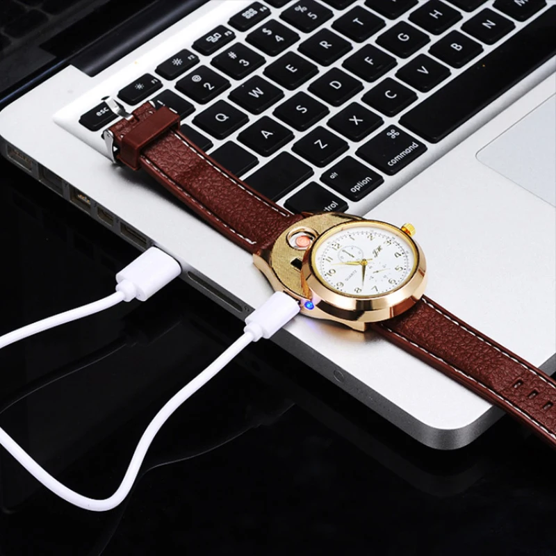 Часы Электронный usb зажигалка портативный плазменной дуги легче с элегантная