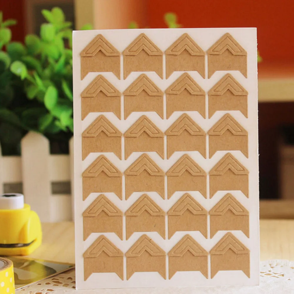 24 шт./лист бумажные наклейки-уголки для скрапбукинга | Канцтовары офиса и дома