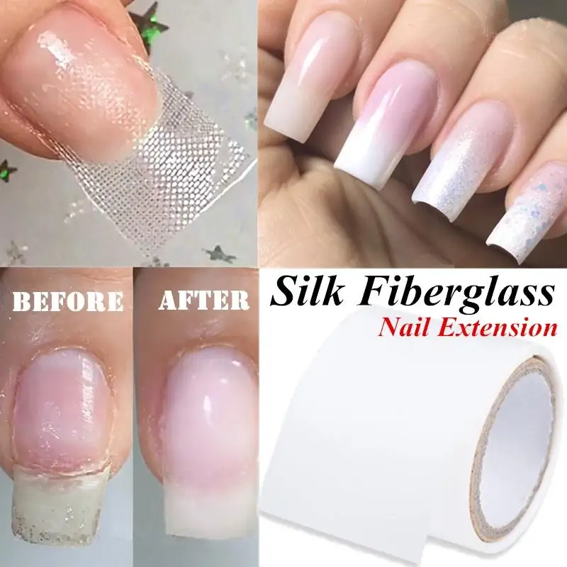 Nail Repair Fiberglass Silk Wrap Self Adhesive Anti Damage DIY Strong Protect Reinforce Extension Sticker