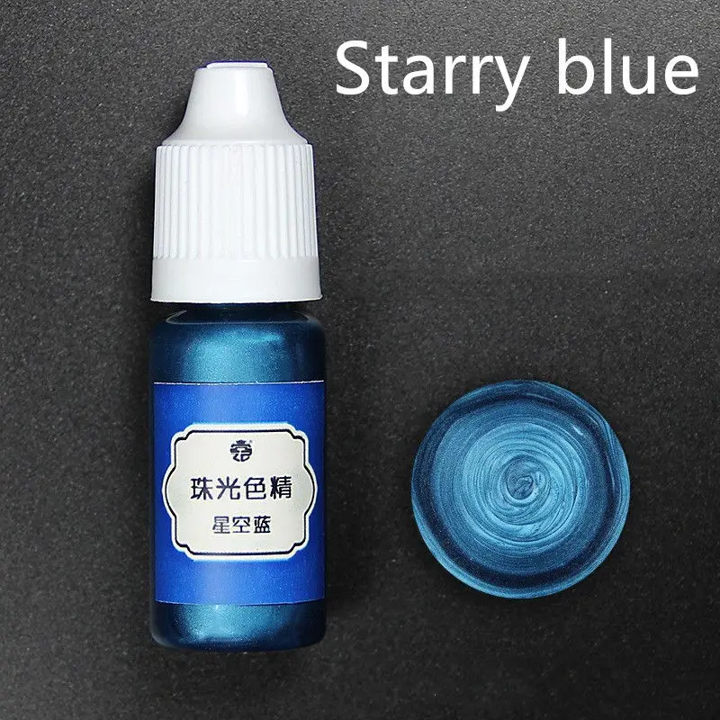 starry blue 1 коробка 10 мл жидкий краситель жемчужный смоляной пигмент краситель для уф смолы эпоксидная смола Сделай Сам аксессуары для изготовления ювелирных изделий материалы для рукоделия 24 цвета - Цвет: starry blue