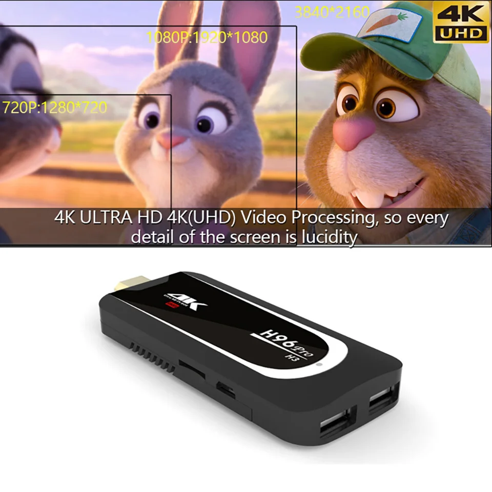 H96 Pro H3 tv Stick Amlogic S905X Penta Core GPU Android 7,1 tv Dongle 2GB ram 16GB rom 2,4G/5.G WiFi BT 4,0 1080P 4K HD мини-ПК